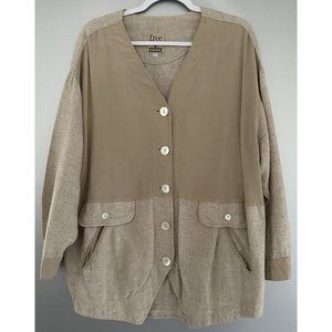 Free Wear By Jonathan Hoenscheidt Two-tone Tan Men's Sz Large Cardigan